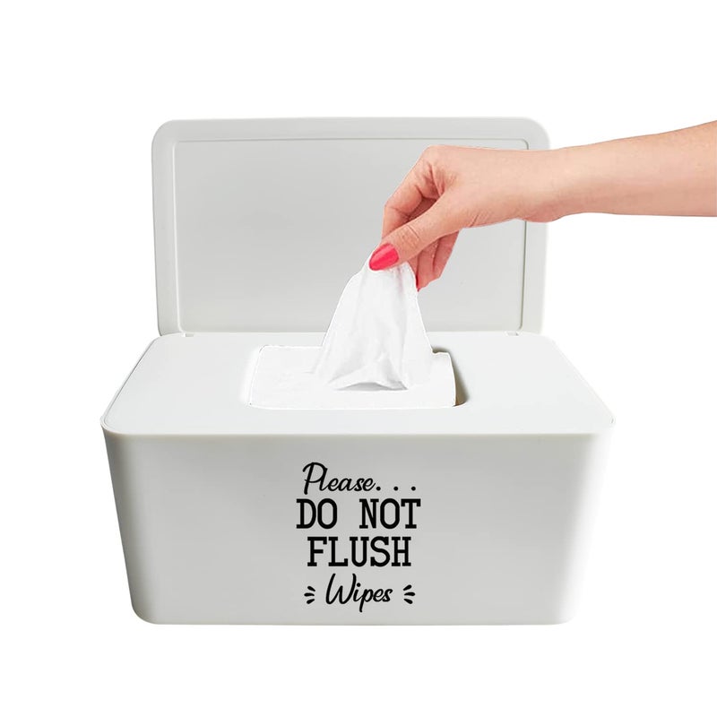 Moorfowl Baby Wipes Dispenser for Bathroom Please DO NOT Flush Wipes Container Holder for Septic System or Septic Tank  Upgarde Size (8.2L x 4.9W x 3.9H inches) - Image 1